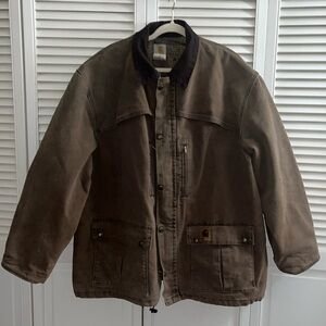 Vintage Carhartt blanket lined Barn Chore coat jacket corduroy collar